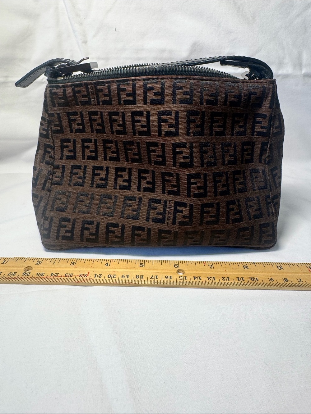 Fendi Brown & Black FF Monogram Toiletry Pouch